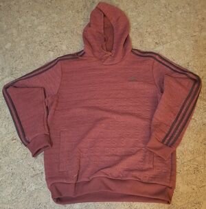 Adidas Men's Maroon Hoodie with Black Stripes Burgundy NWOT